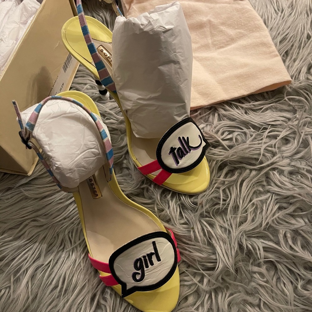 Sophia Webster patent leather girl talk heels
